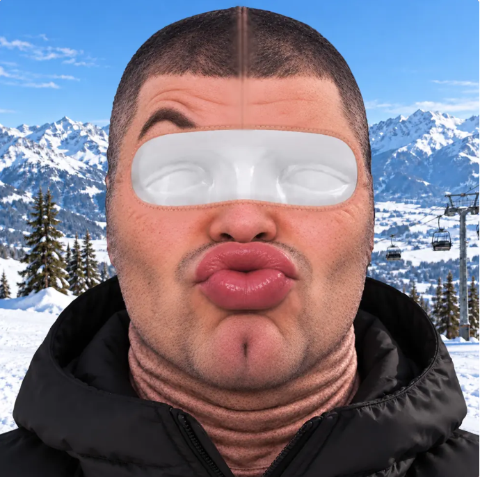 Custom Photo Funny Face Ski Lovers Gifts - Personalized Ski Mask