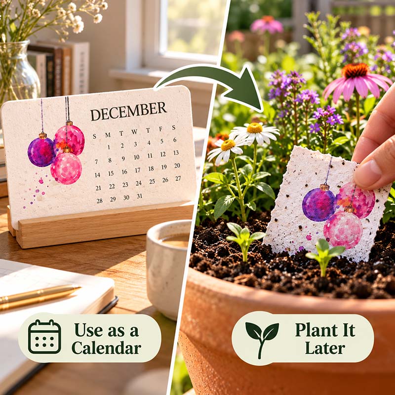 A plantable calendar detail