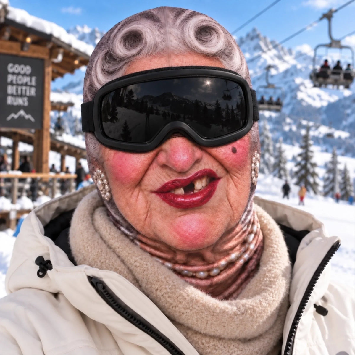 Custom Photo Funny Face Ski Lovers Gifts - Personalized Ski Mask