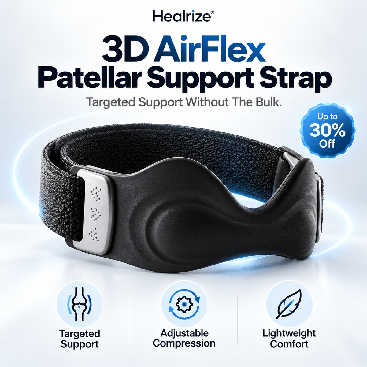 🦵 Healrize® 3D AirFlex Patellar Support Strap | 🎯 Targeted Stability | 🔥 Save Up to 30%