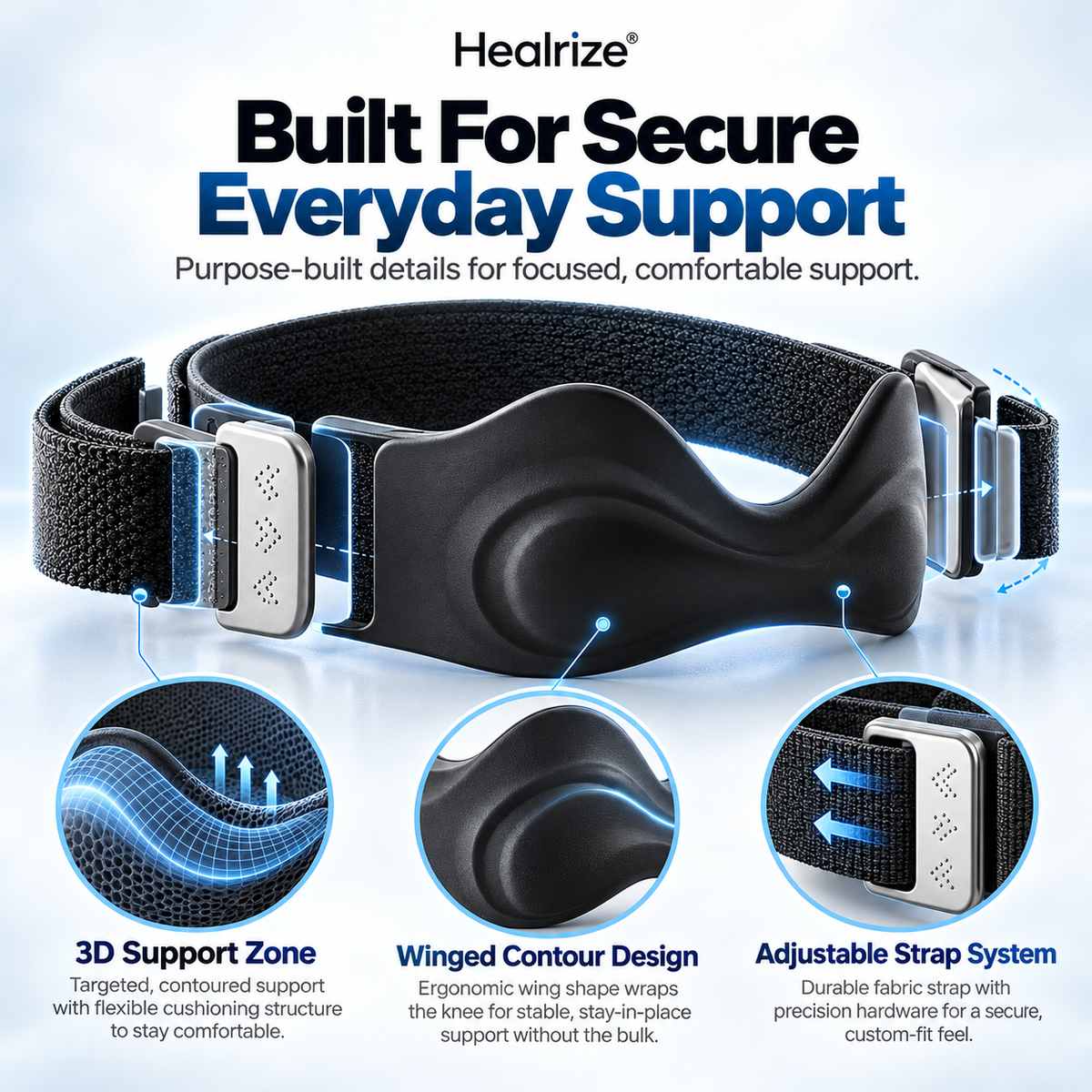 🦵 Healrize® 3D AirFlex Patellar Support Strap | 🎯 Targeted Stability | 🔥 Save Up to 30%