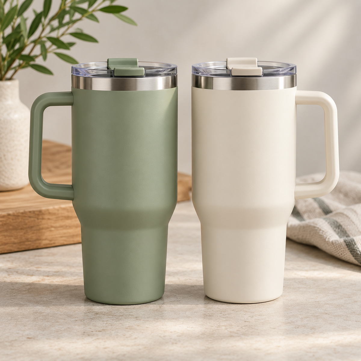 Reusable Travel Tumbler Pair